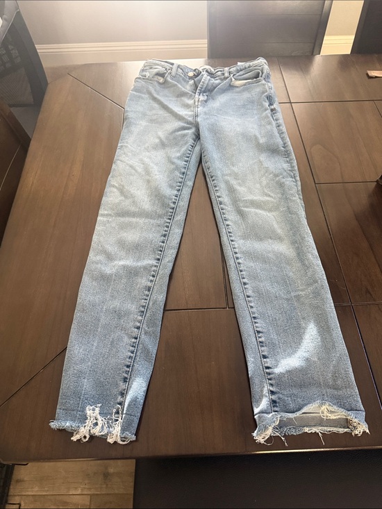 Kensie Denim - Kensie Light Blue Straight-Leg Jeans with Raw Hem